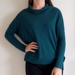 Emerald Green Loft Sweater w/ Cowl Neck